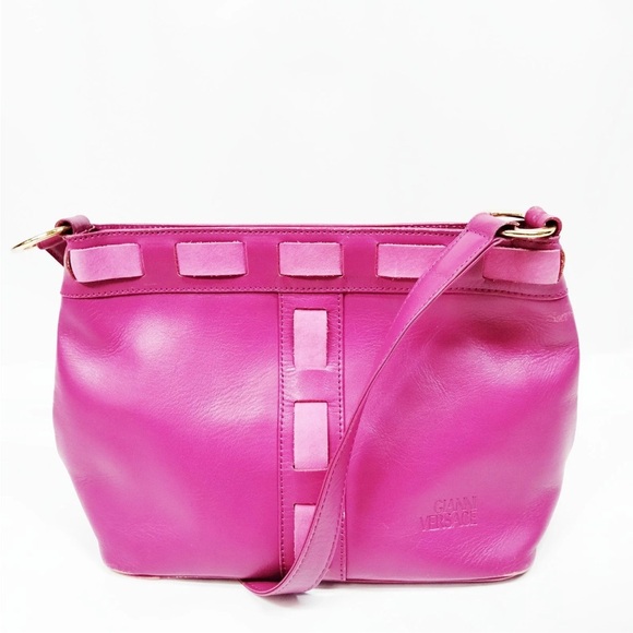 Versace Handbags - Gianni Versace Vintage Pink Leather Shoulder Bag